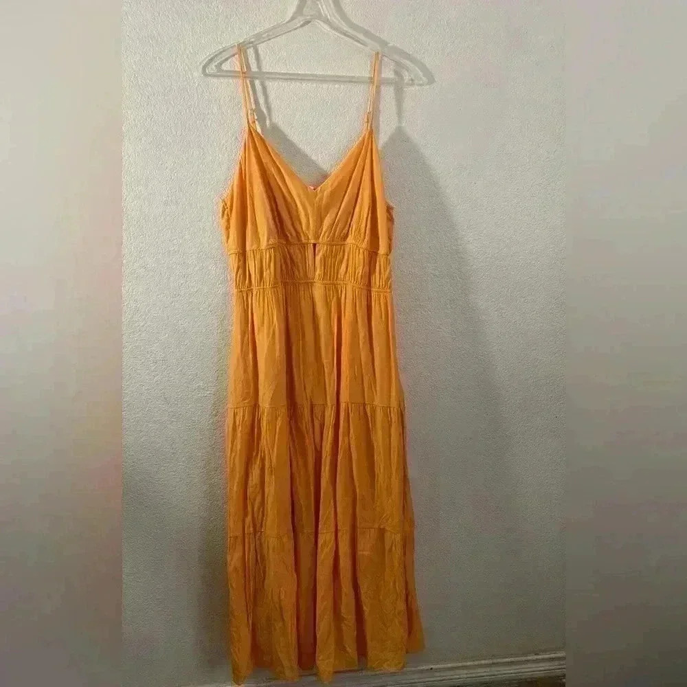 🆕And Now This Plus-Size Tier Light Orange Maxi Dress 0XL🆕 - Picture 4 of 16